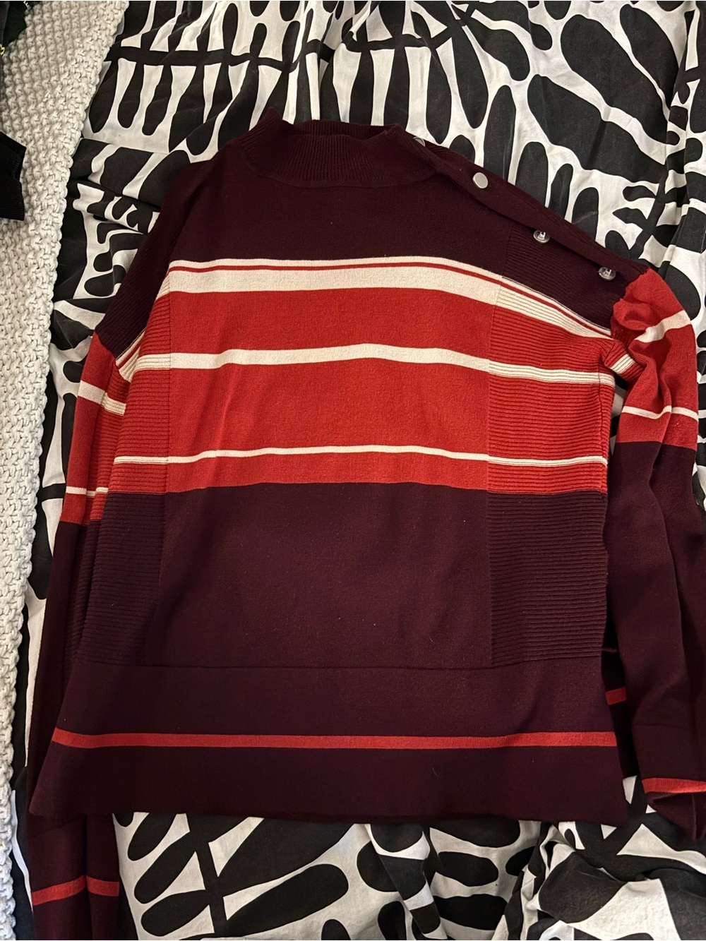 Multicolored Sweater with Bead Accent